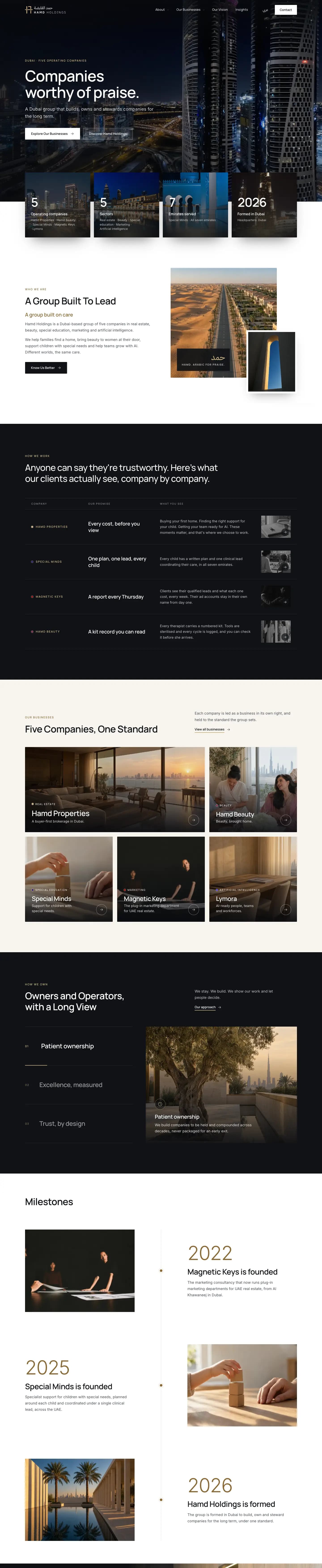 Hamd Holdings website