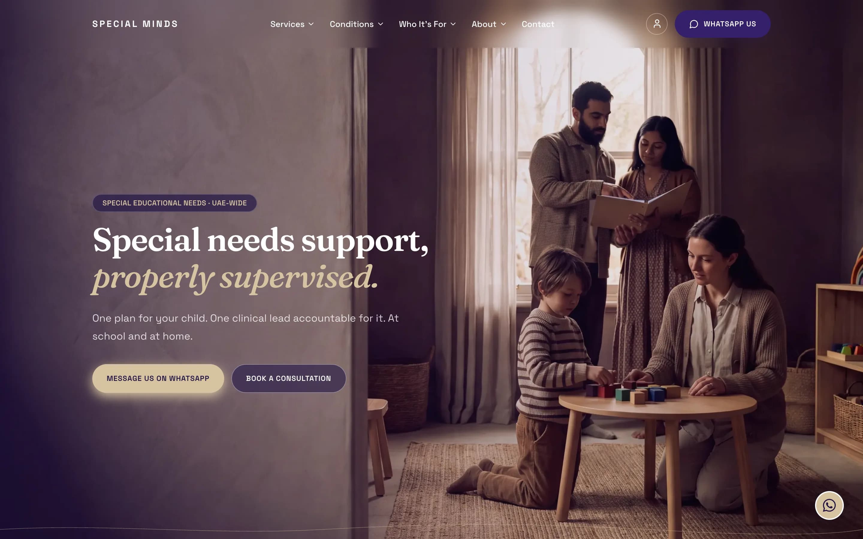 Special Minds UAE home page